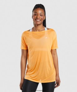 Gymshark Sale J6J4BH483 Gymshark Women Training Oversized Top Apricot Orange