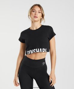 Gymshark Sale J6J4BH492 Gymshark Women Fraction Crop Top Black