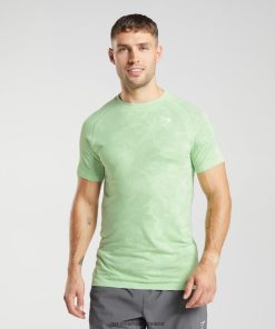 Gymshark Sale J6J4BH609 Gymshark Men Geo Seamless T-Shirt Aloe Green/Tea Green