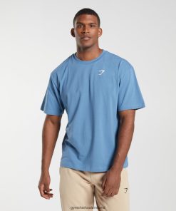 Gymshark Sale J6J4BH651 Gymshark Men Essential Oversized T-Shirt Denim Blue