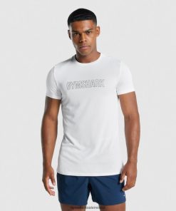 Gymshark Sale J6J4BH666 Gymshark Men Arrival Graphic T-Shirt White