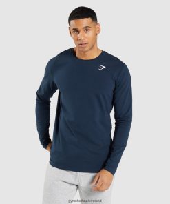 Gymshark Sale J6J4BH702 Gymshark Men Essential Long Sleeve T-Shirt Navy