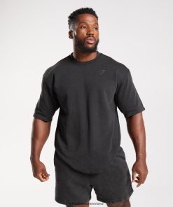 Gymshark Sale J6J4BH741 Gymshark Men Power Washed Short Sleeve Crew Black