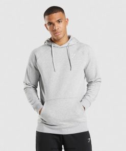 Gymshark Sale J6J4BH789 Gymshark Men Crest Hoodie Light Grey Marl