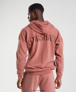 Gymshark Sale J6J4BH792 Gymshark Men Power Washed Hoodie Rose Brown
