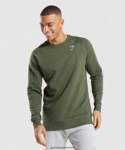 Gymshark Sale J6J4BH795 Gymshark Men Crest Sweatshirt Core Olive
