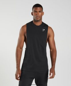 Gymshark Sale J6J4BH885 Gymshark Men React Drop Arm Tank Black