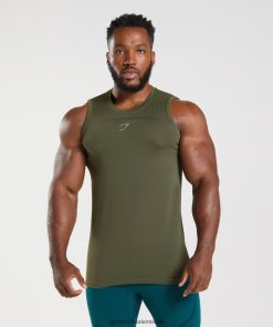 Gymshark Sale J6J4BH894 Gymshark Men 315 Seamless Tank Core Olive/Marsh Green