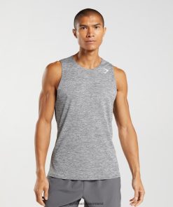 Gymshark Sale J6J4BH906 Gymshark Men Arrival Slim Marl Tank Silhouette Grey/Light Grey Marl
