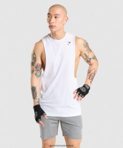 Gymshark Sale J6J4BH936 Gymshark Men Critical Drop Arm Tank White