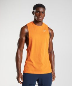 Gymshark Sale J6J4BH948 Gymshark Men React Drop Arm Tank Sunburst Orange