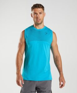 Gymshark Sale J6J4BH951 Gymshark Men Apex Seamless Tank Shark Blue/Atlantic Blue