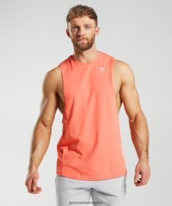 Gymshark Sale J6J4BH954 Gymshark Men React Drop Arm Tank Aerospace Orange