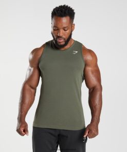 Gymshark Sale J6J4BH963 Gymshark Men React Tank Core Olive