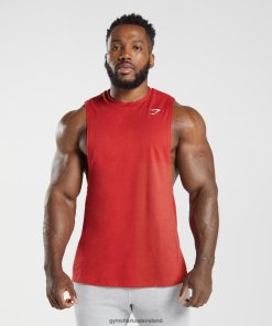 Gymshark Sale J6J4BH966 Gymshark Men React Drop Arm Tank Salsa Red