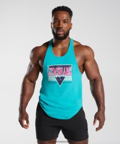 Gymshark Sale J6J4BH990 Gymshark Men Retrowave Stringer Aegean Blue